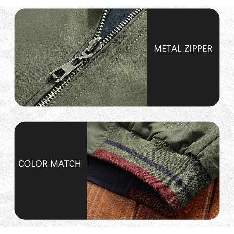 TFETTERS 2025 Autumn Jacket for Men Stand Collar Double Sided Wear Clothes Smart Casual Slim Fit Solid Color Fashion Jacket Men